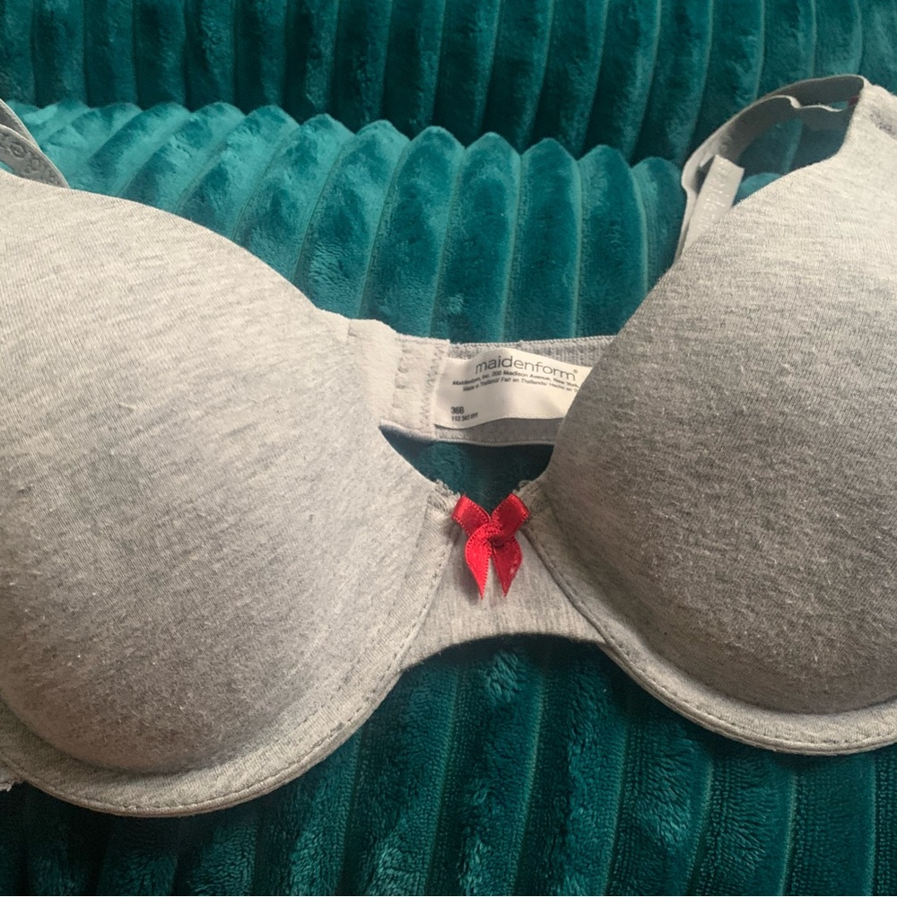FREE(w/bra purchase)Maiden Cotton Signature T-Shirt Demi Underwire Bra 36B Gray
